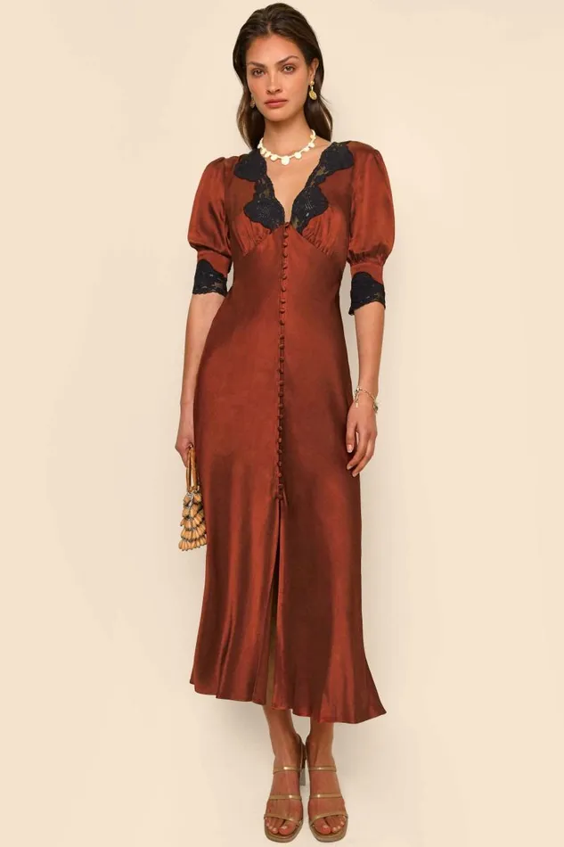Women Dresses RIXO Simone Rust