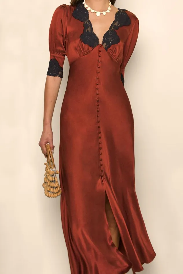 Women Dresses RIXO Simone Rust Women Dresses RIXO Simone Rust