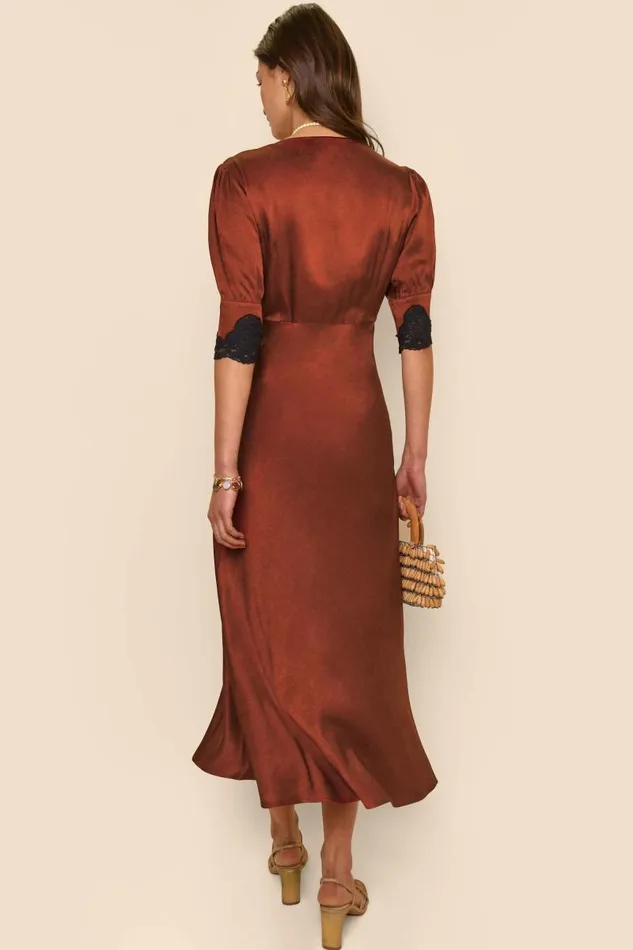 Women Dresses RIXO Simone Rust Women Dresses RIXO Simone Rust