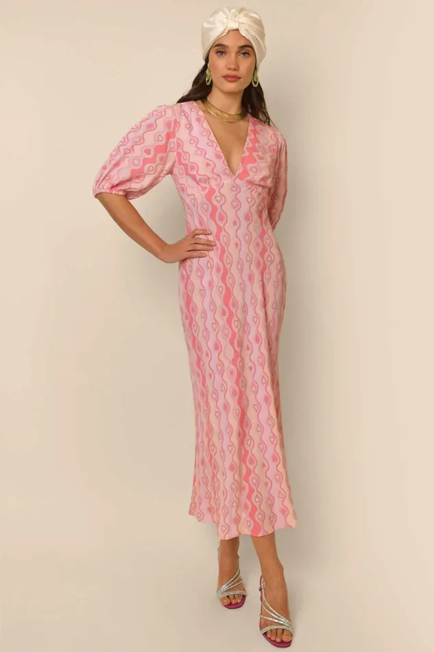 Women Dresses RIXO Steph Heart Geo Lilac Women Dresses RIXO Steph Heart Geo Lilac