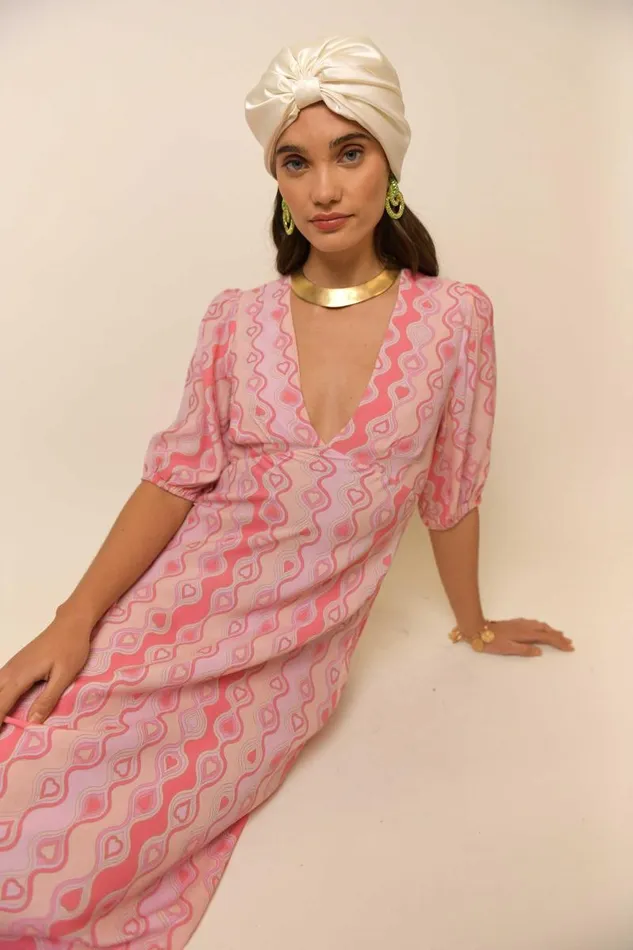 Women Dresses RIXO Steph Heart Geo Lilac Women Dresses RIXO Steph Heart Geo Lilac