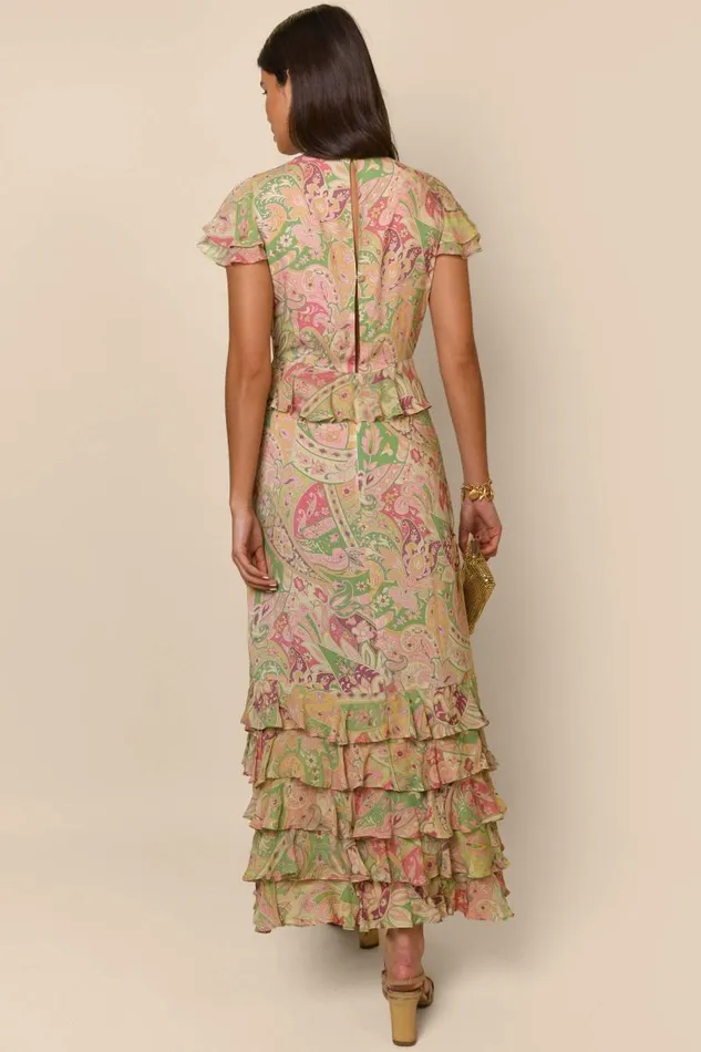 Women Dresses RIXO Thanvi Grace Paisley Green Women Dresses RIXO Thanvi Grace Paisley Green