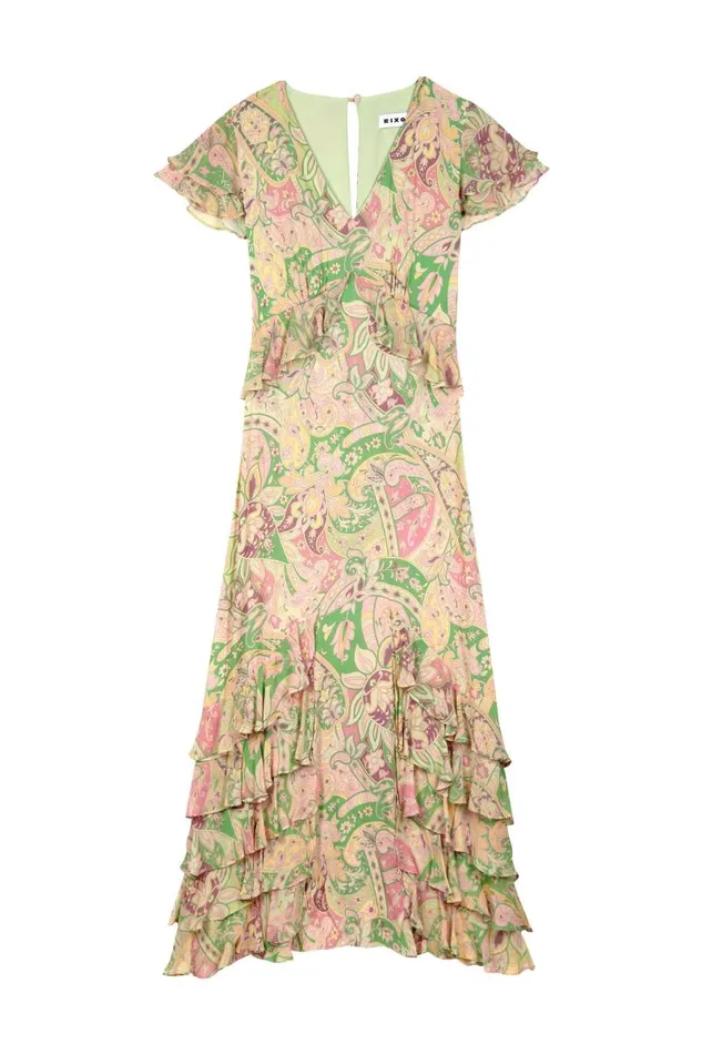Women Dresses RIXO Thanvi Grace Paisley Green Women Dresses RIXO Thanvi Grace Paisley Green