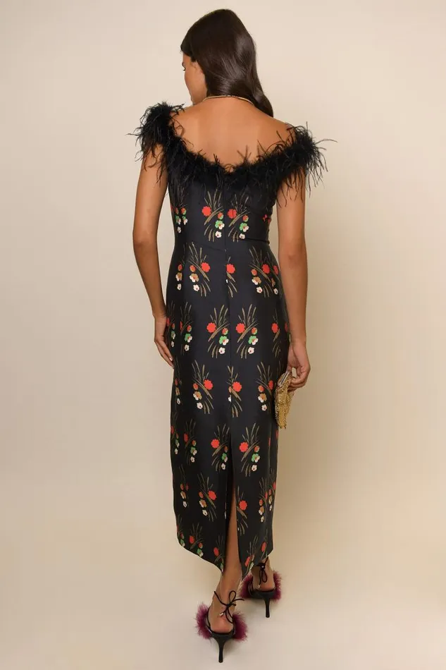 Women Dresses RIXO Winslett Black Cherry Blossom Women Dresses RIXO Winslett Black Cherry Blossom