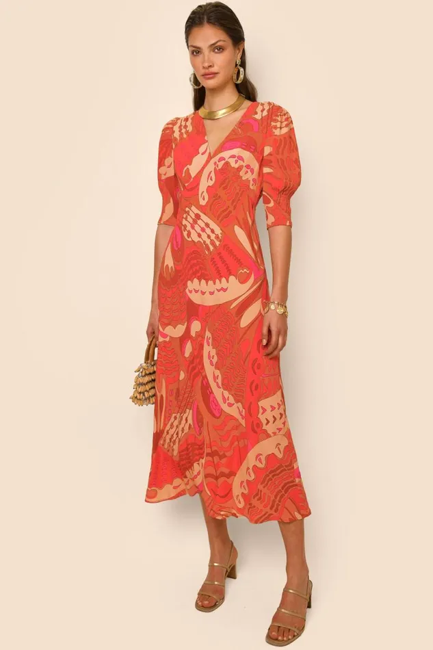 Women Dresses RIXO Zadie Butterfly Red Women Dresses RIXO Zadie Butterfly Red