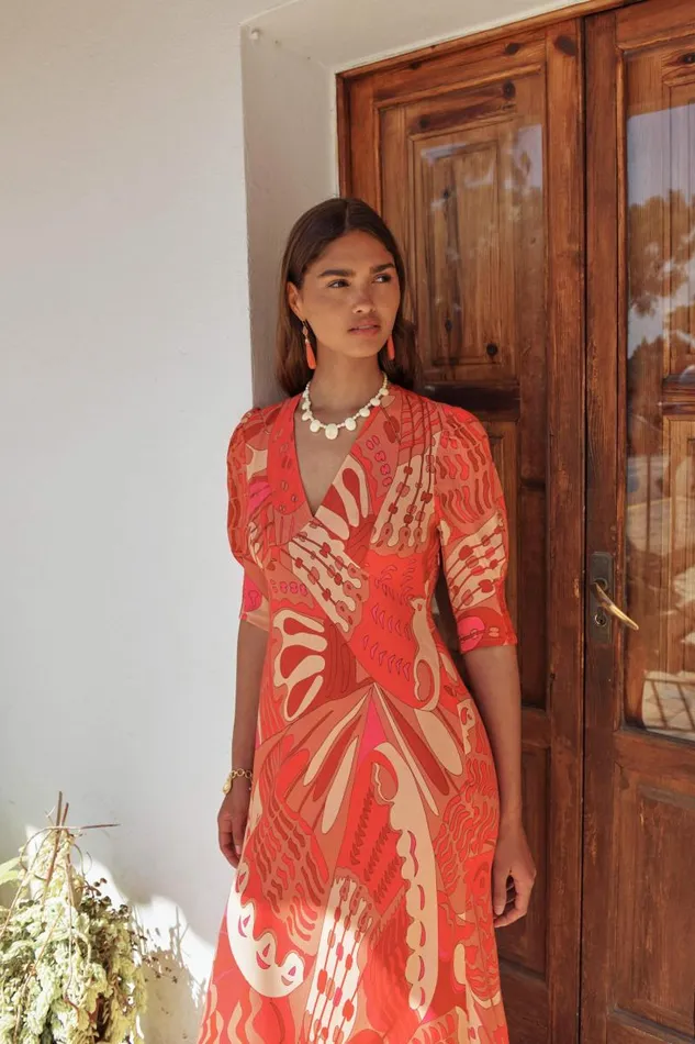 Women Dresses RIXO Zadie Butterfly Red Women Dresses RIXO Zadie Butterfly Red