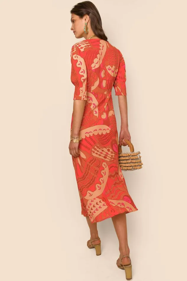 Women Dresses RIXO Zadie Butterfly Red Women Dresses RIXO Zadie Butterfly Red