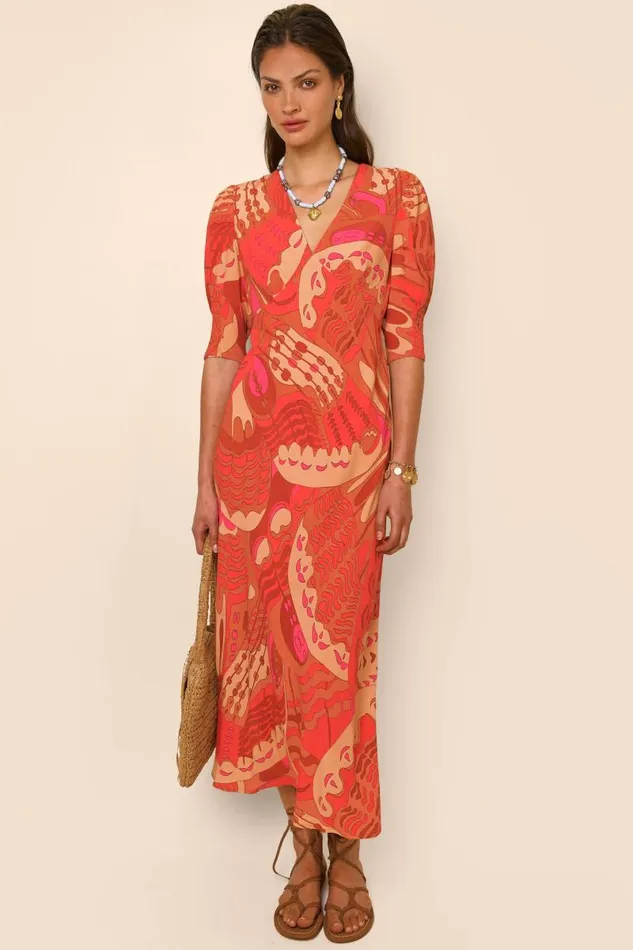 Women Dresses RIXO Zadie Butterfly Red Women Dresses RIXO Zadie Butterfly Red