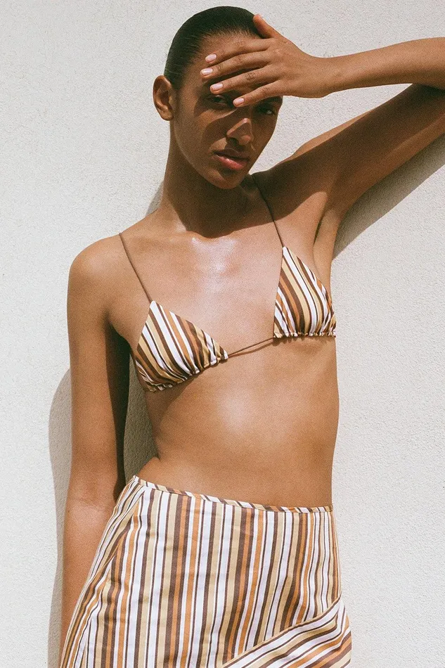 Women Elea Bikini Top Terracotta Stripe Faithfull The Brand Swim Women Elea Bikini Top Terracotta Stripe Faithfull The Brand Swim