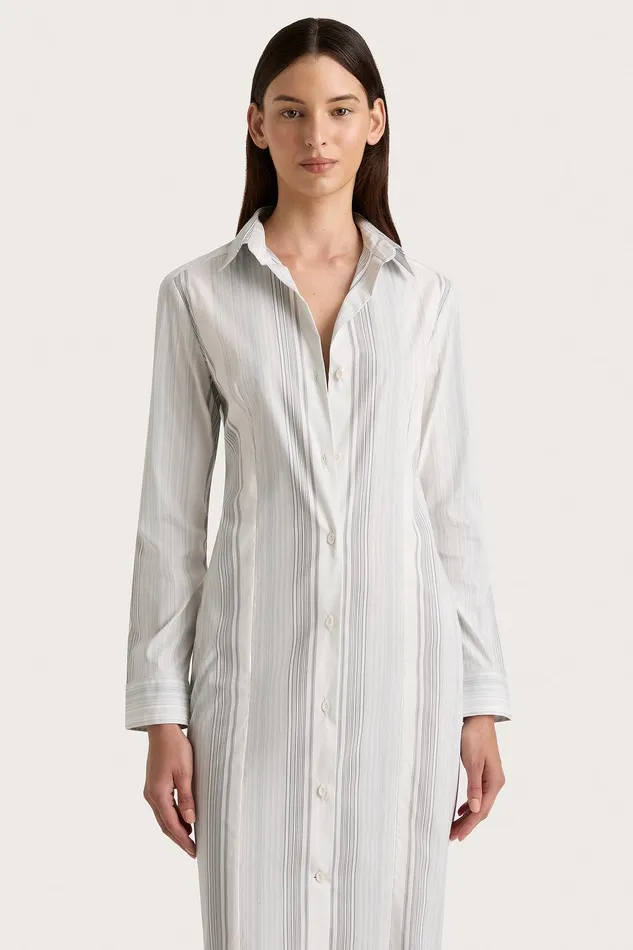 Women En Vau Shirt Dress Striped Soft Blue Faithfull The Brand Dresses Women En Vau Shirt Dress Striped Soft Blue Faithfull The Brand Dresses