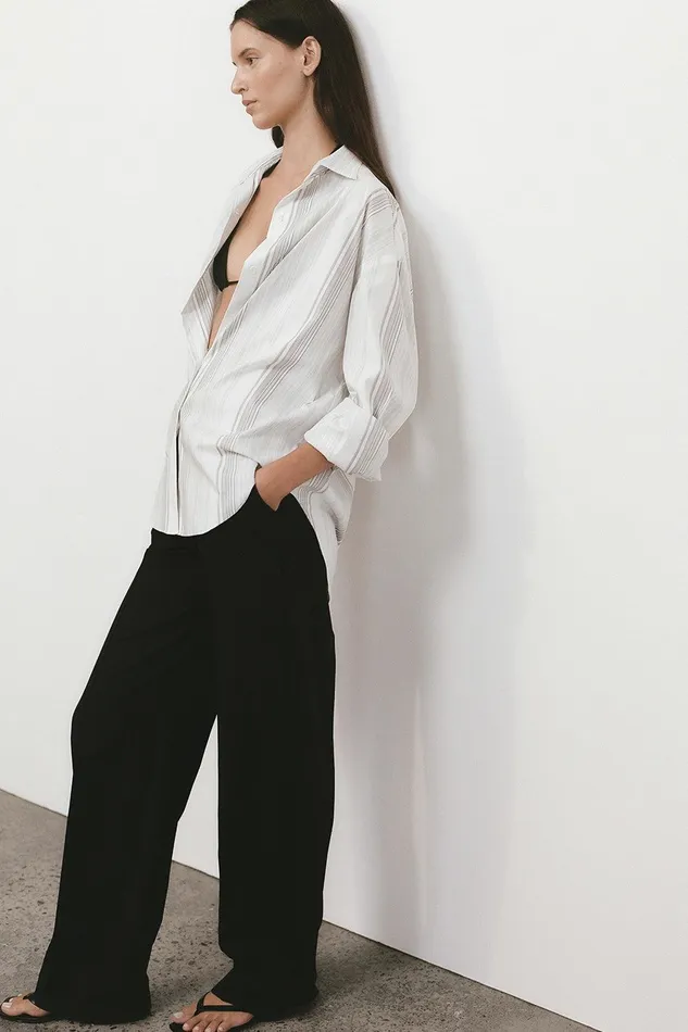Women En Vau Shirt Striped Soft Blue Faithfull The Brand Tops Women En Vau Shirt Striped Soft Blue Faithfull The Brand Tops