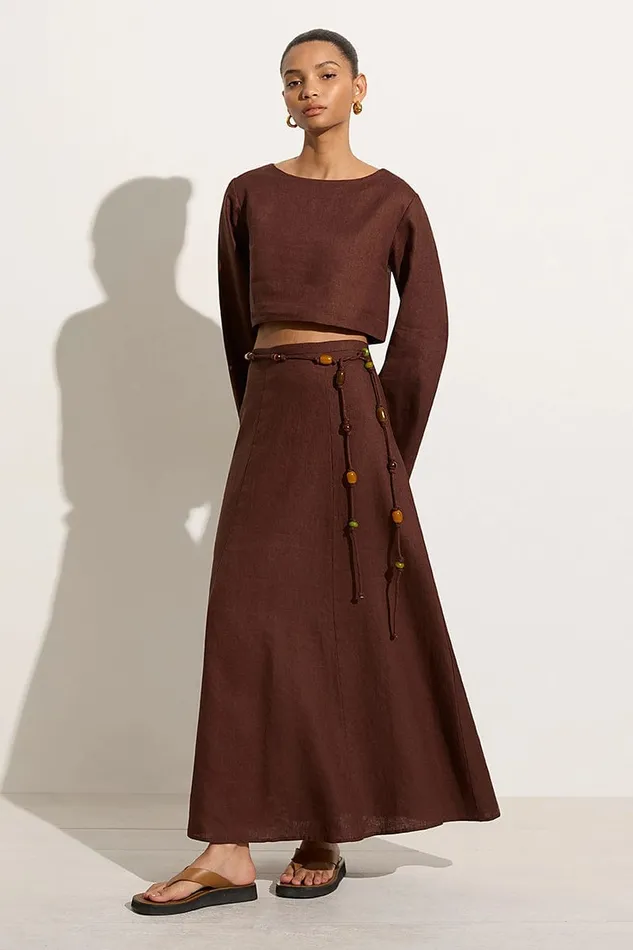 Women Es Raco Skirt Tobacco 8211 Final Sale Faithfull The Brand Skirts and Shorts