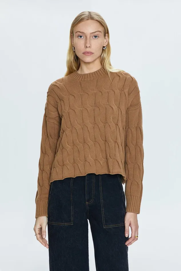Women Eva Sweater 8211 Caramel Cable Pistola Denim Sweaters and Knits