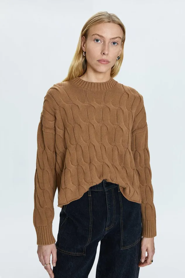 Women Eva Sweater 8211 Caramel Cable Pistola Denim Sweaters and Knits