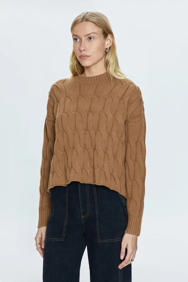 Women Eva Sweater 8211 Caramel Cable Pistola Denim Sweaters and Knits