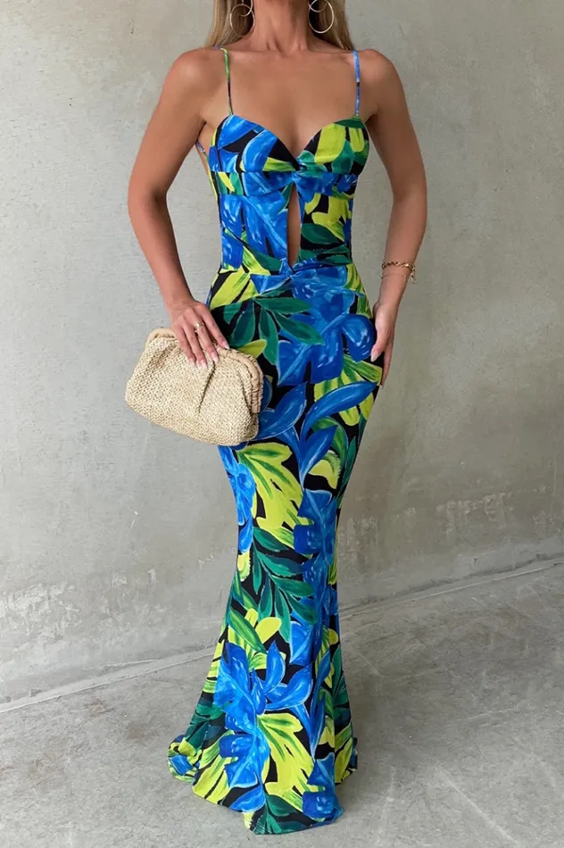 Women Evening Dresses Runaway The Label MARLINI MAXI DRESS Blue Floral Women Evening Dresses Runaway The Label MARLINI MAXI DRESS Blue Floral