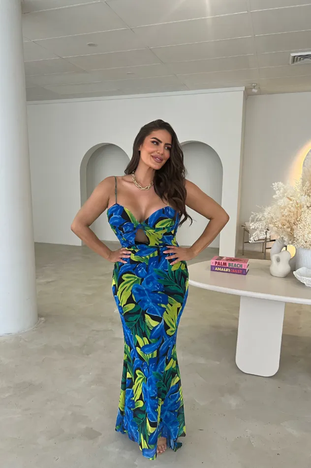 Women Evening Dresses Runaway The Label MARLINI MAXI DRESS Blue Floral Women Evening Dresses Runaway The Label MARLINI MAXI DRESS Blue Floral