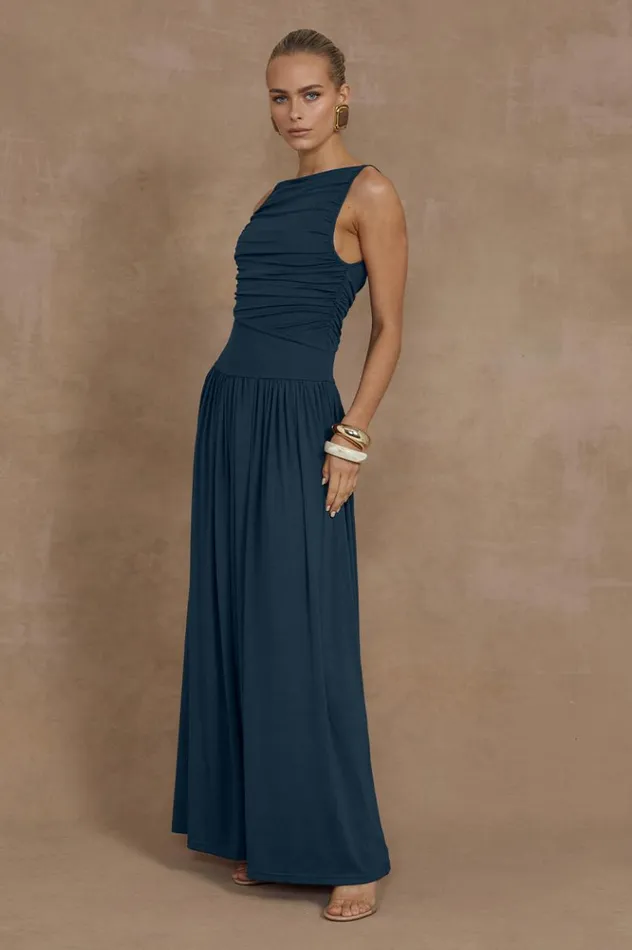 Women Evening Dresses Runaway The Label NALLA MAXI DRESS Steel