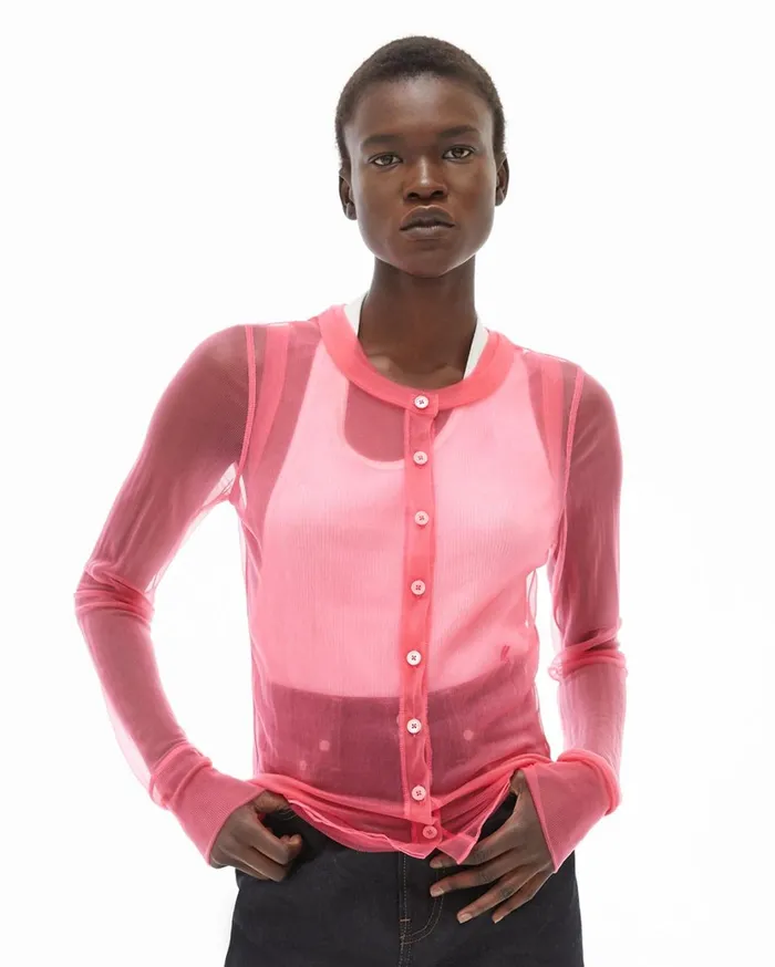 Women Femme Cardigan Prism Pink Helmut Lang Tops