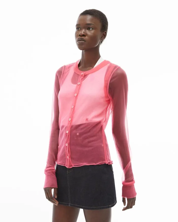 Women Femme Cardigan Prism Pink Helmut Lang Tops