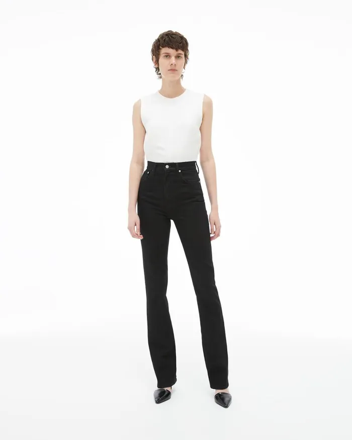 Women Femme Hi Bootcut Jean Black Helmut Lang Pants