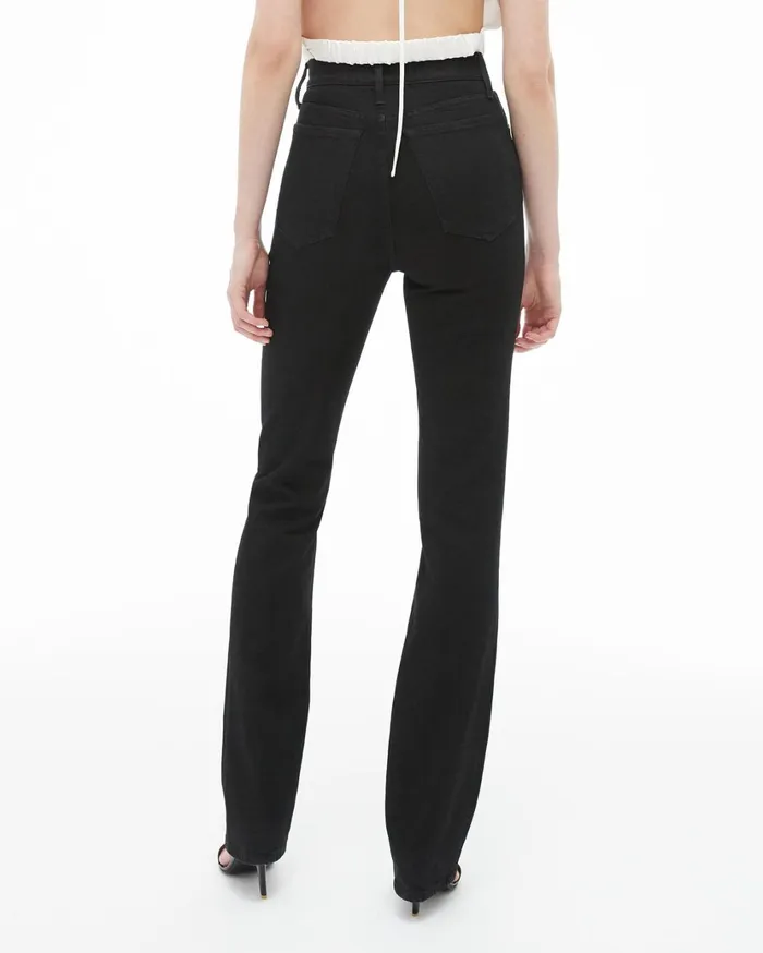 Women Femme Hi Bootcut Jean Black Helmut Lang Pants