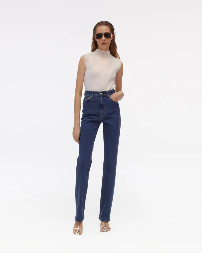 Women Femme Hi Bootcut Jeans Indigo Helmut Lang Jeans