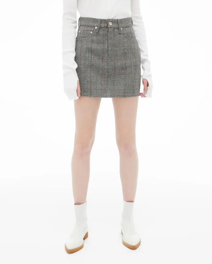 Women Femme Hi Mini Skirt Charcoal Helmut Lang Dresses and Skirts