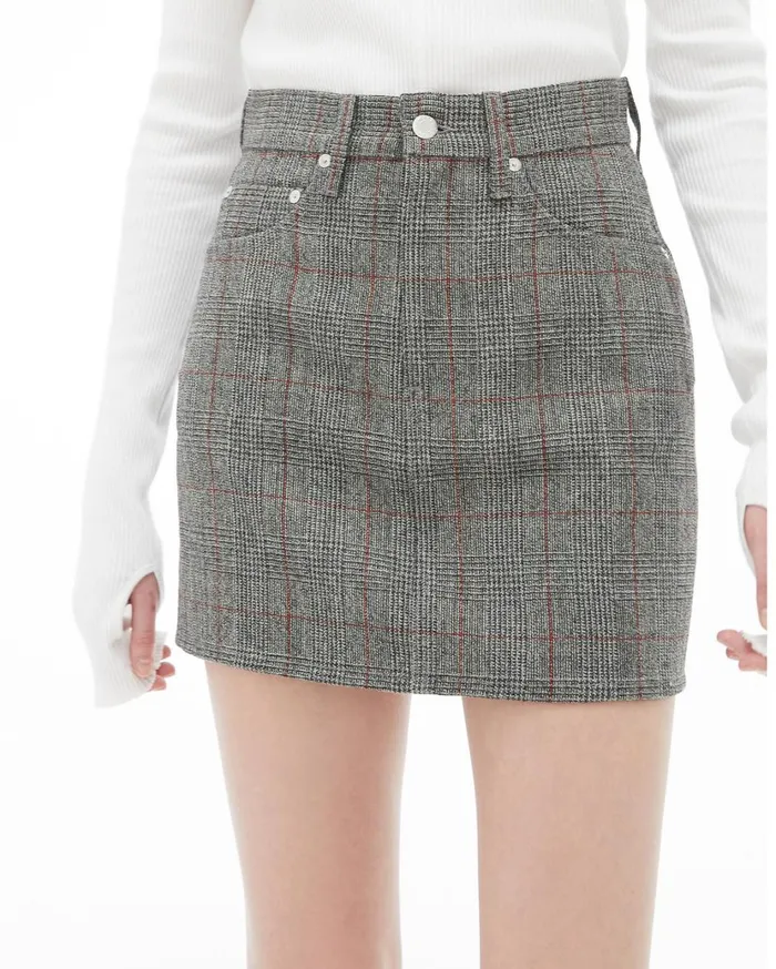 Women Femme Hi Mini Skirt Charcoal Helmut Lang Dresses and Skirts