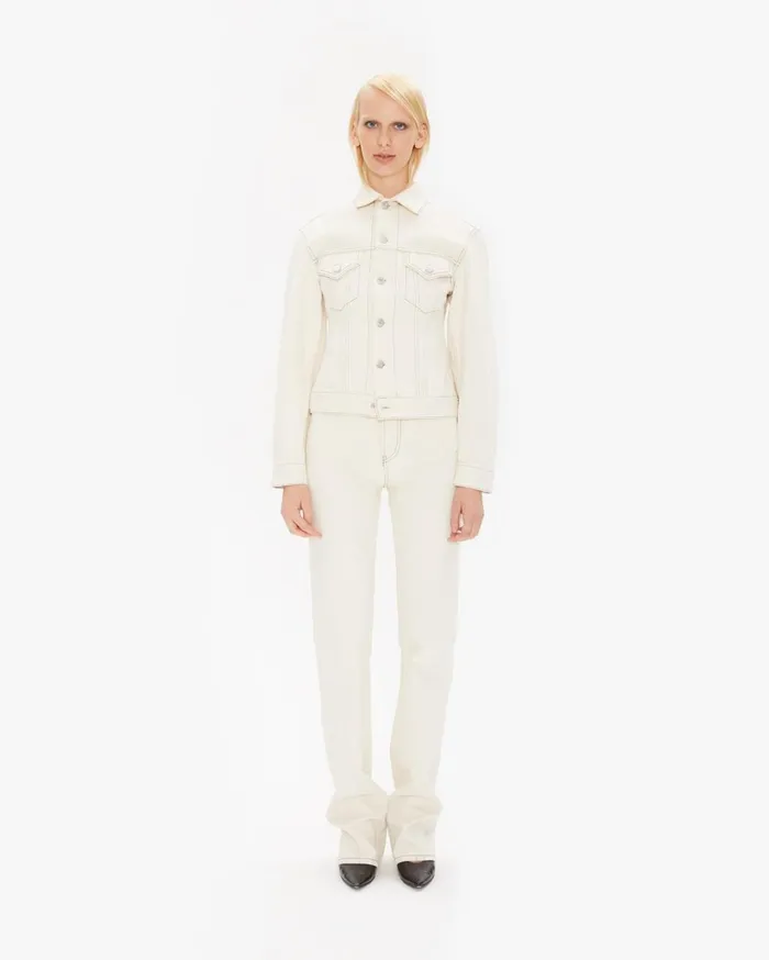 Women Femme Trucker Jean Jacket In Natural Natural Helmut Lang Jackets and Blazers