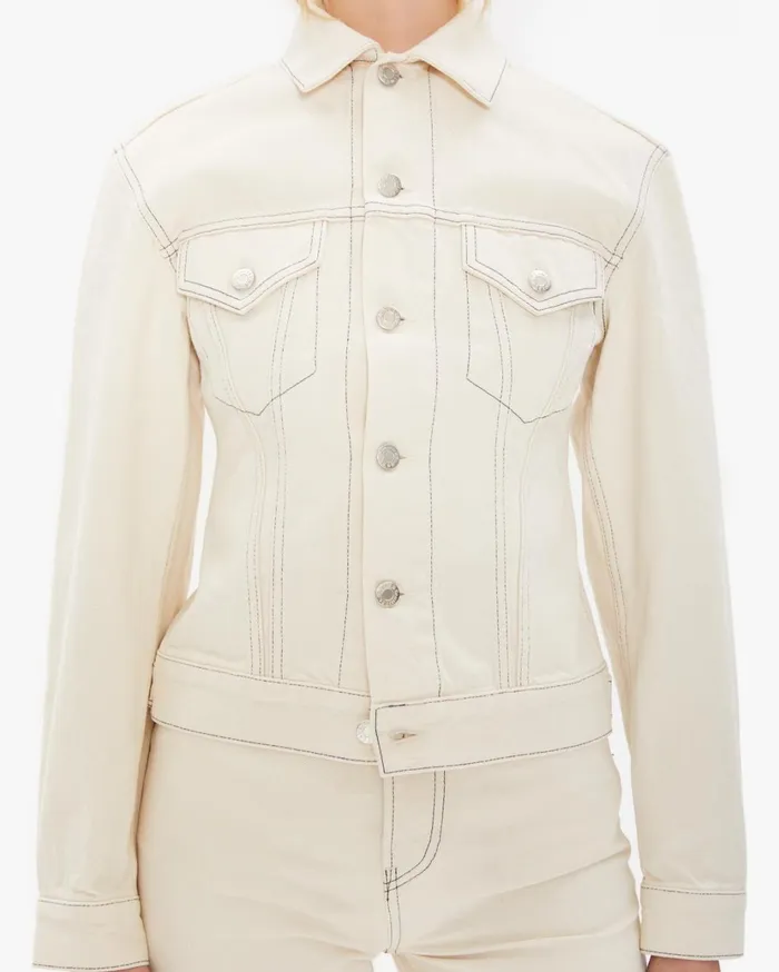 Women Femme Trucker Jean Jacket In Natural Natural Helmut Lang Jackets and Blazers