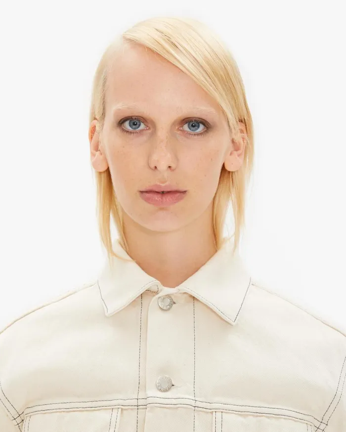 Women Femme Trucker Jean Jacket In Natural Natural Helmut Lang Jackets and Blazers