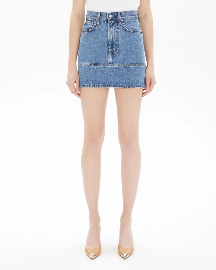 Women Femme Utility Mini Skirt Acc Hi Contrast Indigo Helmut Lang Jeans