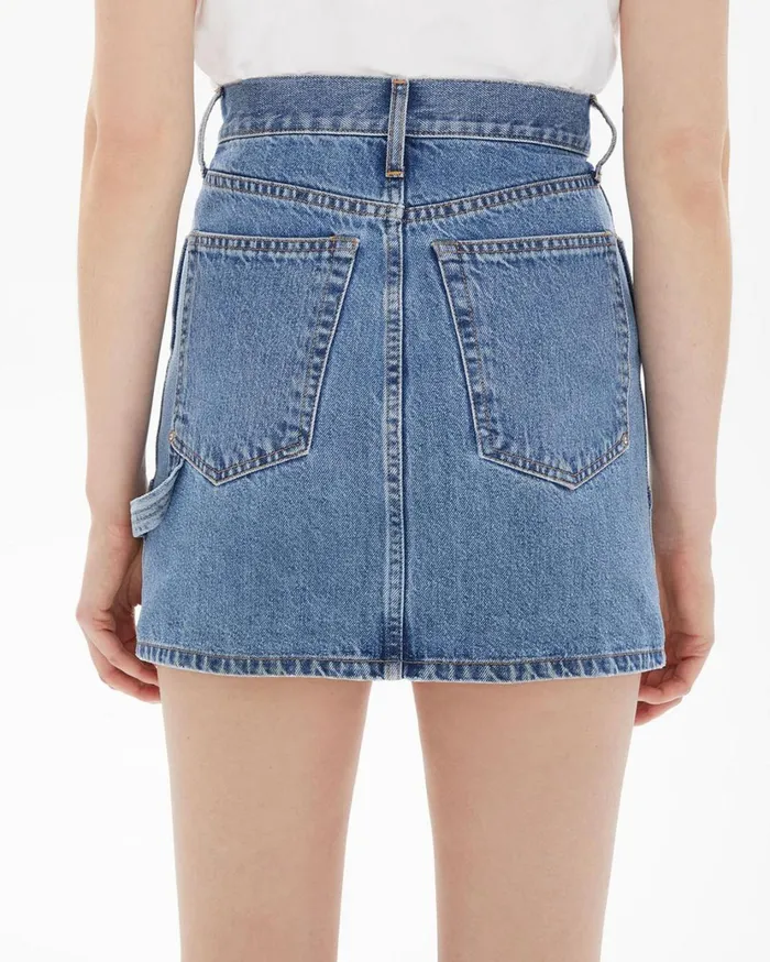 Women Femme Utility Mini Skirt Acc Hi Contrast Indigo Helmut Lang Jeans