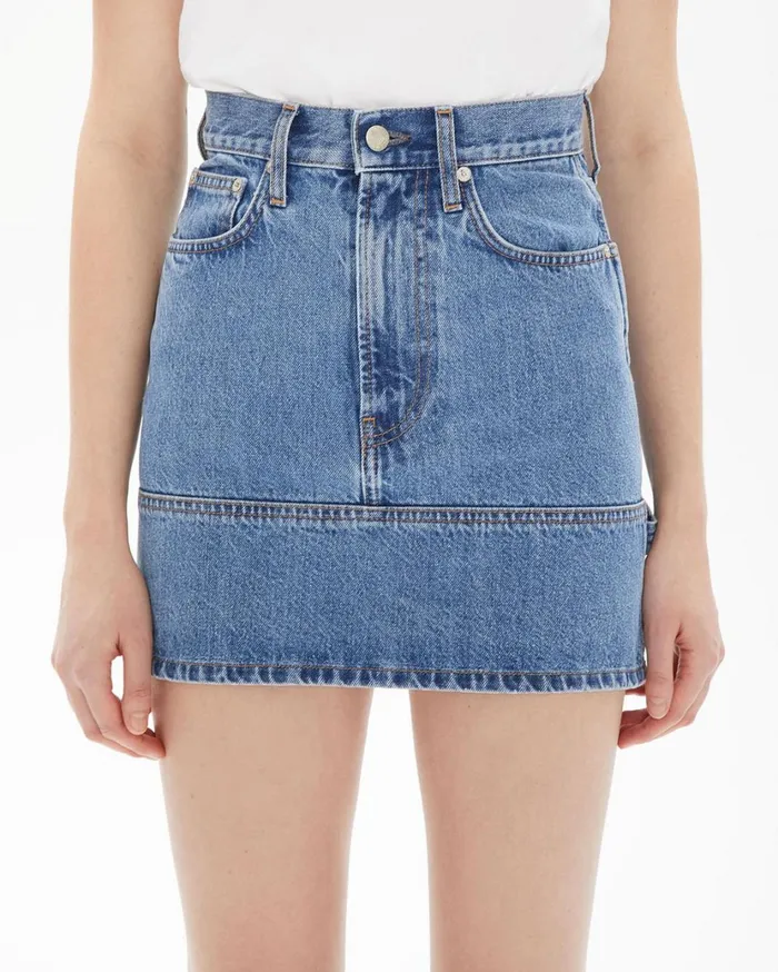 Women Femme Utility Mini Skirt Acc Hi Contrast Indigo Helmut Lang Jeans