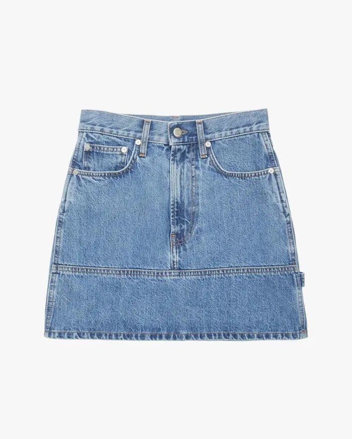 Women Femme Utility Mini Skirt Acc Hi Contrast Indigo Helmut Lang Jeans