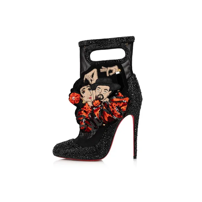 Women Fifi Charm Chain Bag 8211 Veau Velours Strass And Flamenco Embroidery 8211 Black Black Christian Louboutin Keychains and Charms Women Fifi Charm Chain Bag 8211 Veau Velours Strass And Flamenco Embroidery 8211 Black Black Christian Louboutin Keychains and Charms