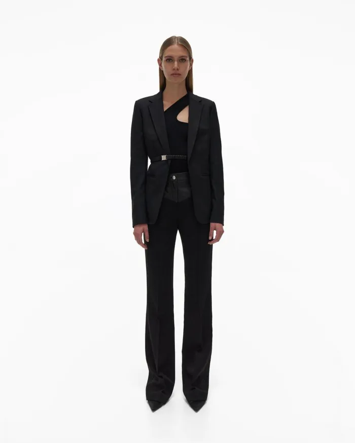 Women Fitted Blazer Black Helmut Lang Jackets