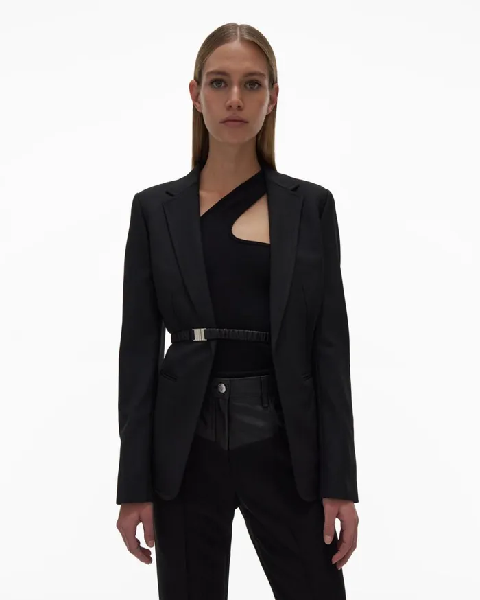 Women Fitted Blazer Black Helmut Lang Jackets