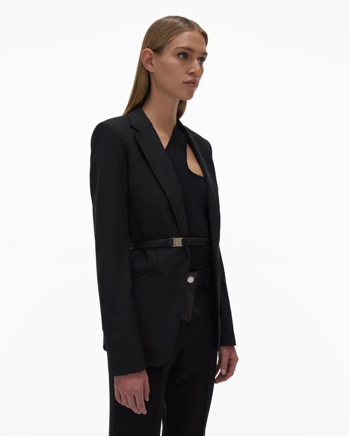 Women Fitted Blazer Black Helmut Lang Jackets