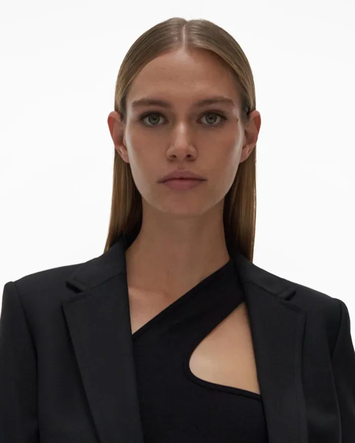 Women Fitted Blazer Black Helmut Lang Jackets