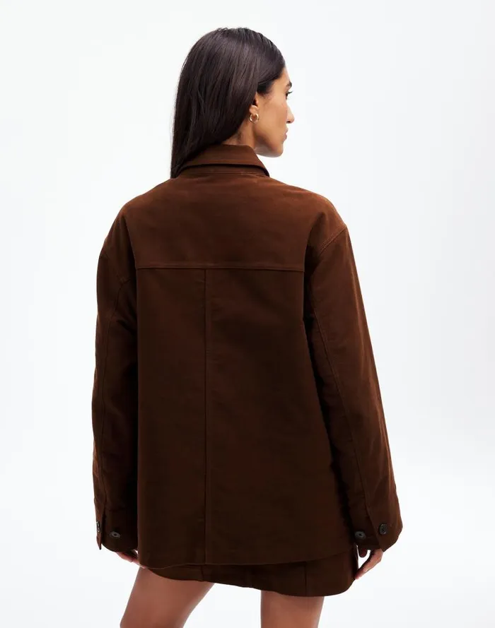 Women FlapPocket Field Jacket Dark Chicory Madewell Coats Jackets