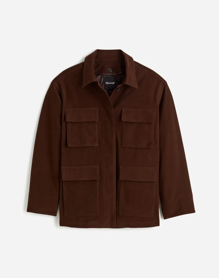 Women FlapPocket Field Jacket Dark Chicory Madewell Coats Jackets
