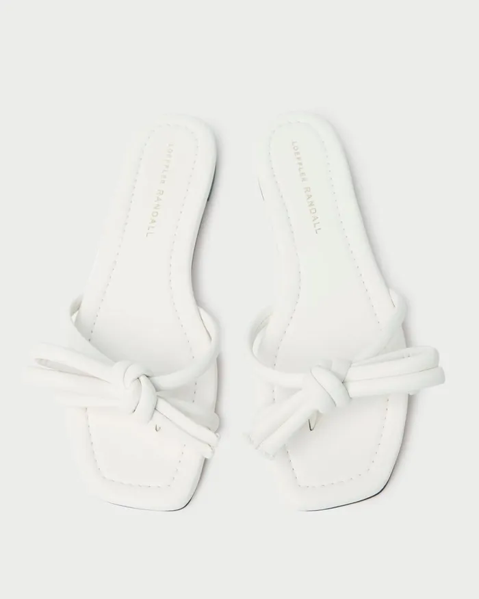 Women Flat Sandals Loeffler Randall Hadley White Bow Sandal L Flat Sandals L Footwear Women Flat Sandals Loeffler Randall Hadley White Bow Sandal L Flat Sandals L Footwear