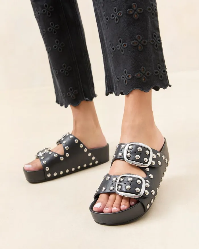 Women Flat Sandals Loeffler Randall Jack Black Studded Sandal I Flat Sandals I Footwear Women Flat Sandals Loeffler Randall Jack Black Studded Sandal I Flat Sandals I Footwear