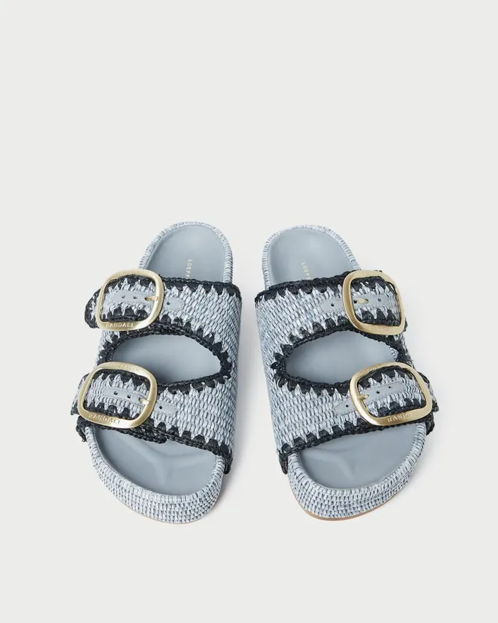 Women Flat Sandals Loeffler Randall Theo Blue Raffia Footbed Sandal L Flat Sandals L Footwear Women Flat Sandals Loeffler Randall Theo Blue Raffia Footbed Sandal L Flat Sandals L Footwear