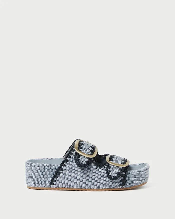 Women Flat Sandals Loeffler Randall Theo Blue Raffia Footbed Sandal L Flat Sandals L Footwear Women Flat Sandals Loeffler Randall Theo Blue Raffia Footbed Sandal L Flat Sandals L Footwear