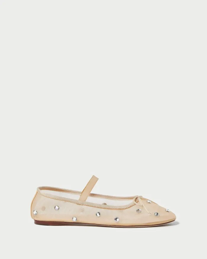 Women Flats and Loafers Loeffler Randall Leonie CaramelCrystal Ballet Flat L Flats L Footwear Women Flats and Loafers Loeffler Randall Leonie CaramelCrystal Ballet Flat L Flats L Footwear