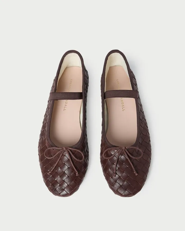 Women Flats and Loafers Loeffler Randall Leonie Espresso Woven Ballet Flat