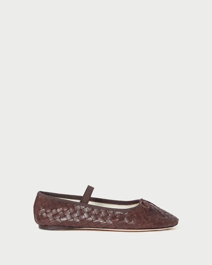Women Flats and Loafers Loeffler Randall Leonie Espresso Woven Ballet Flat Women Flats and Loafers Loeffler Randall Leonie Espresso Woven Ballet Flat